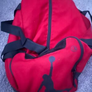 Jordan Red and Black Duffel Bag